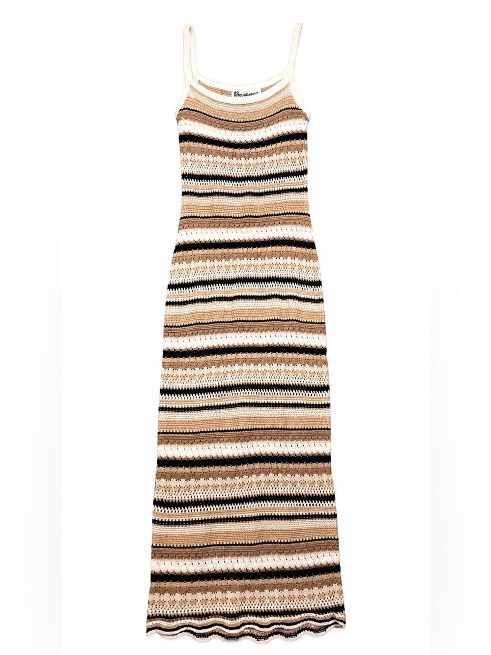 EUC No Boundaries Crochet Knit Striped Maxi Dress